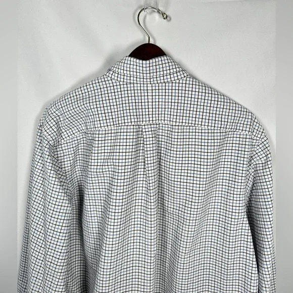 Ralph Lauren Classic Fit Cotton Check Shirt XL Navy White Logo - Picture 11 of 13